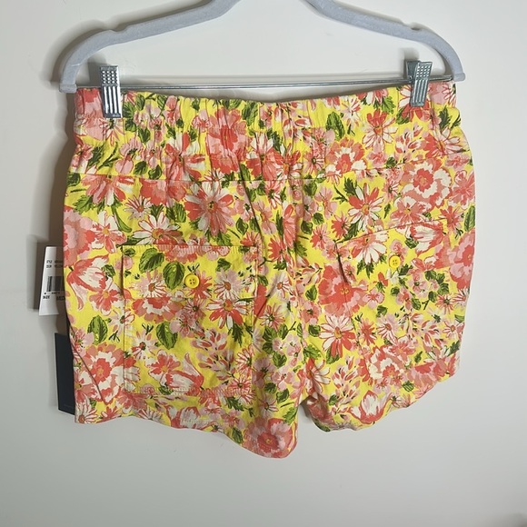 Kut Christina Smocked Band Linen Shorts Floral Elastic Drawstring Size M NWT - Picture 5 of 5